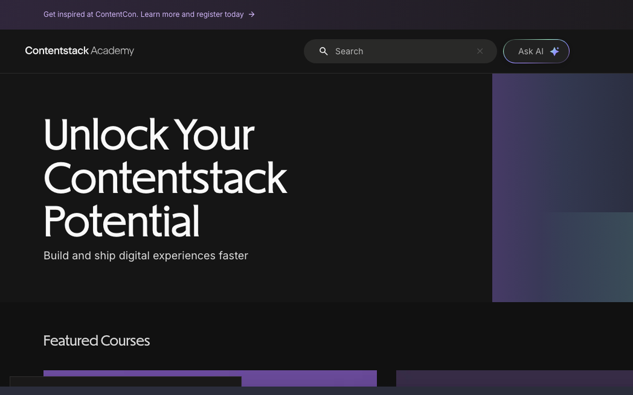 Contentstack Academy course catalog
